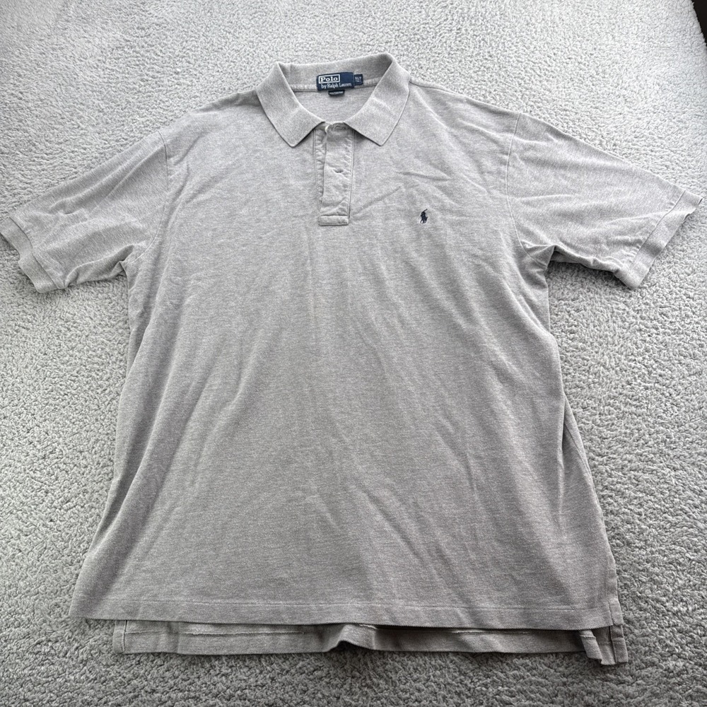 Polo Ralph Lauren Men’s XLT Tall Polo Shirt Gray Heather  Golf Casual Vintage